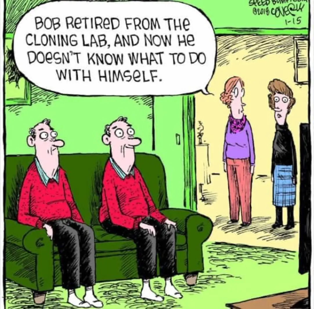 Bob retired from the cloning lab, and now he doesn't know what to do with himself.