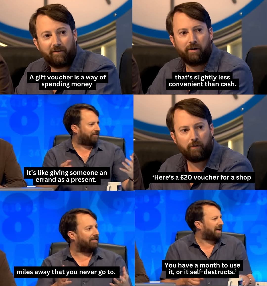 A gift voucher is a way of spending money that's slightly less convenient than cash.  
It's like giving someone an errand as a present.  
'Here's a £20 voucher for a shop miles away that you never go to. You have a month to use it, or it self-destructs.'