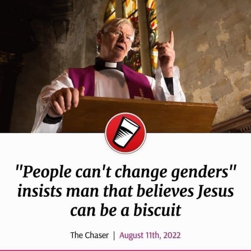 "People can't change genders"
Insists man that claims Jesus can be a biscuit