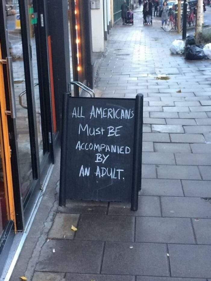 All Americans must be accompanied by an adult