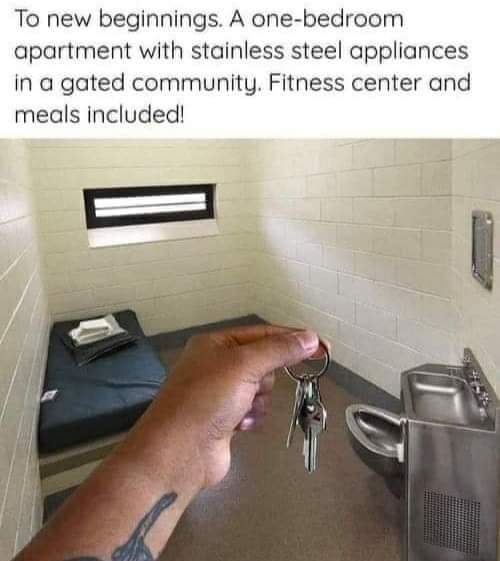 To new beginnings.  A one-bedroom apartment with stainless steel appliances in a gated community. Fitness centre and meals included!