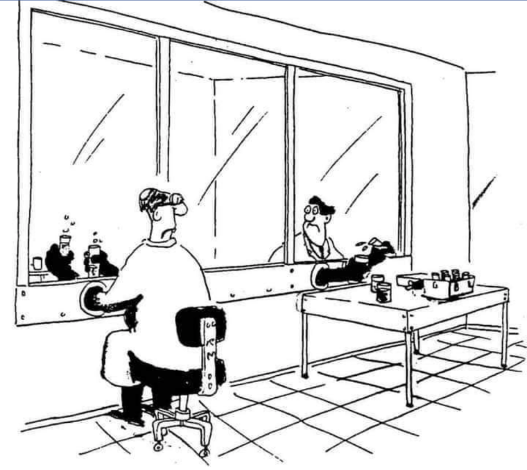 Two scientists using glove boxes to 'safely' work