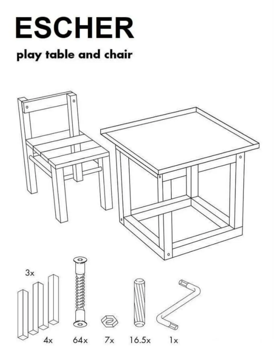 Escher play table and chair