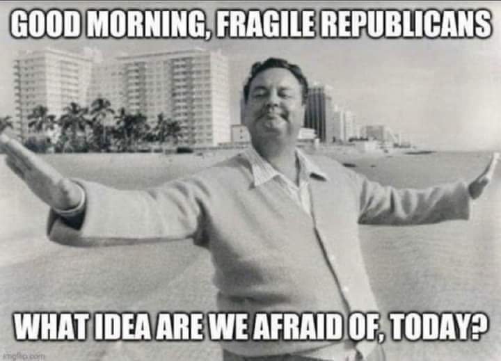 Good morning fragile republicans
What idea are we afraid of, today?