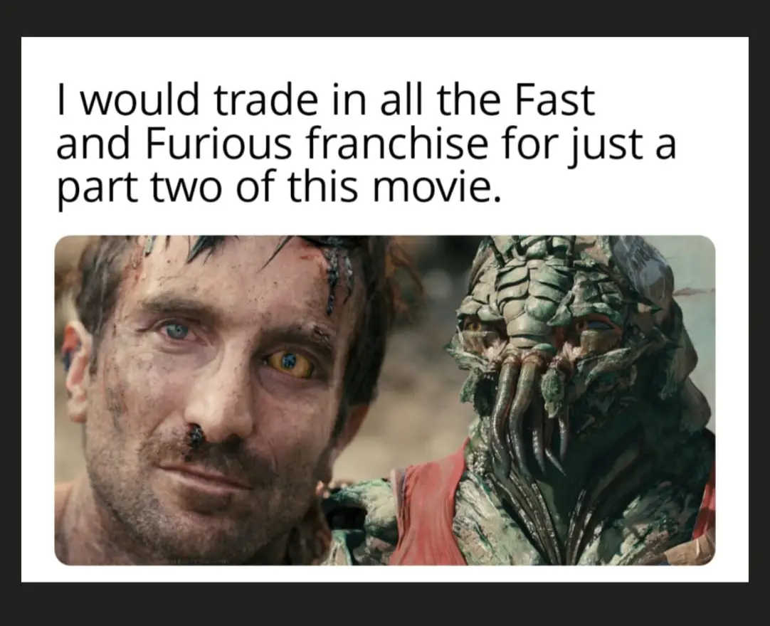 I would trade all the Fast and Furious franchise for just a part two of this movie.