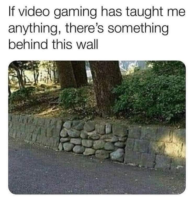 If video gaming has taught me anything, there's something behind this wall.