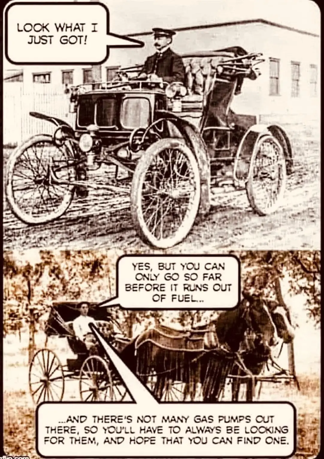 Look what I just got!
Yes but it can only go so far before it runs out of fuel...
..And there's not many gas pumps out there, so you'll have to always be looking for them, and hope that you can find one.