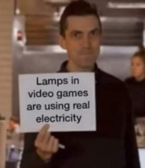 Lamps in video games are using real electricity