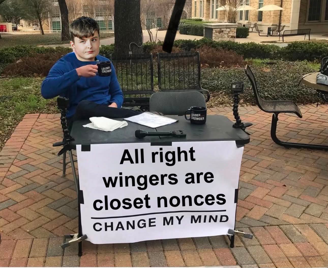 All right wingers are closet nonces  
CHANGE MY MIND