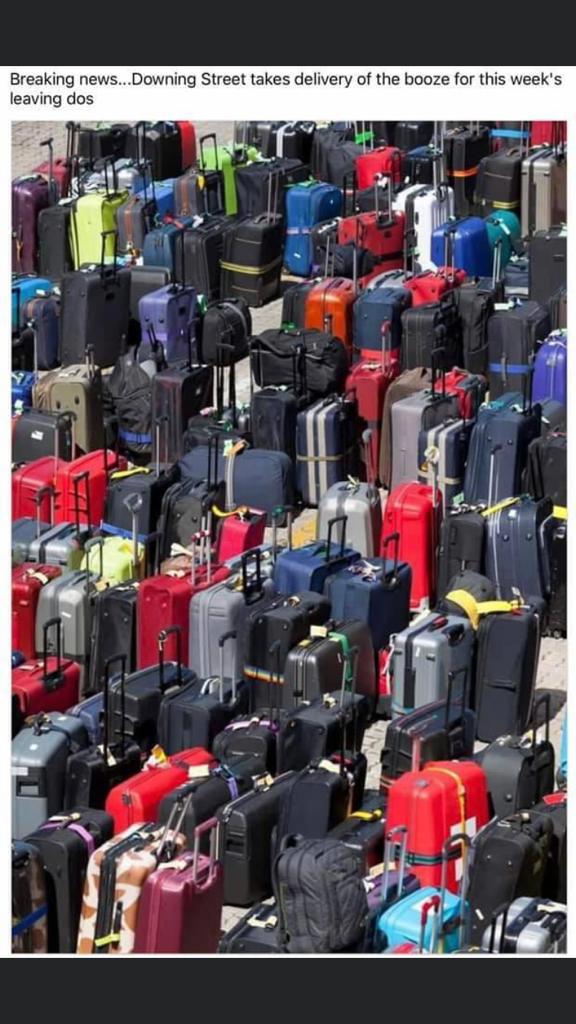 Breaking news...Downing Street takes delivery of the booze for this week's leaving dos