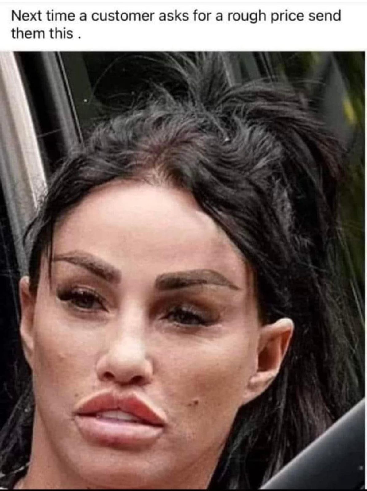 Next time someone asks for a rough price, send them this.