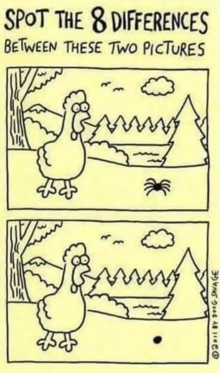 Spot the 8 differences between these two pictures