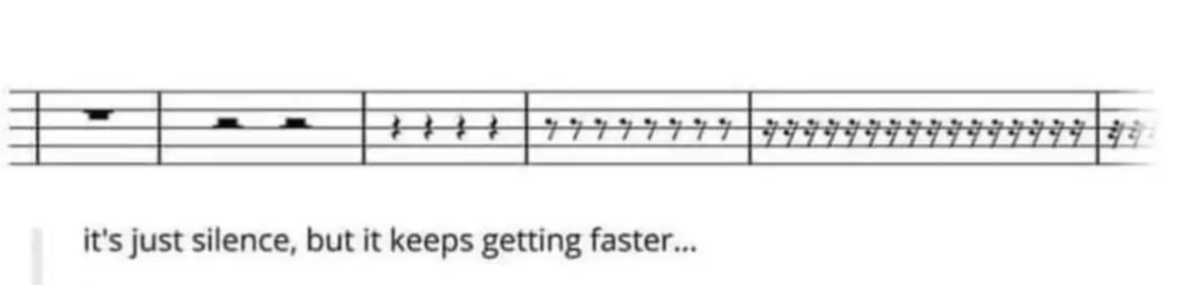It's just silence, but it keeps getting faster...
