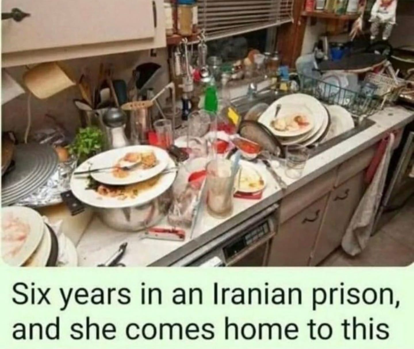 Six years in an Iranian Prison, and she comes home to this.