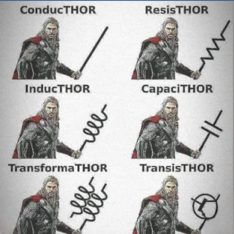 ConducTHOR
ResisTHOR
InducTHOR
CapaciTHOR
TransformaTHOR
TransisTHOR