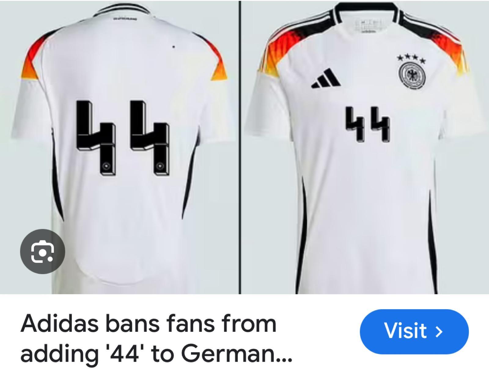 Adidas bans fans from adding '44' to German...
