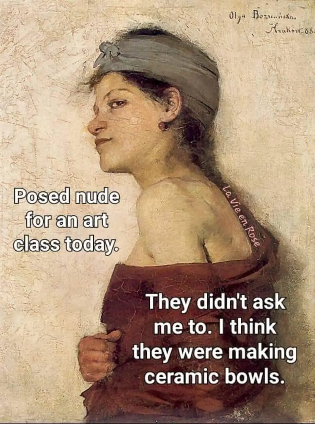 Posed nude for an art class today.
They didn't ask me to. I think they were making ceramic bowls.