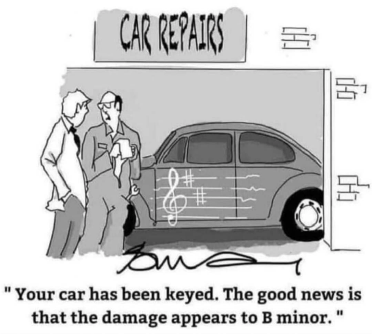 "Your car has been keyed. The good news is that the damage appears to B minor".
