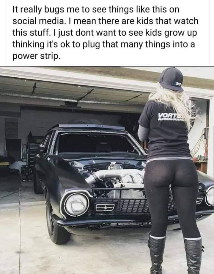 It really bugs me to see things like this on social media. I mean there are kids that watch this stuff. I just don't want to see kids grow up thinking it's ok to plug that many things into a power strip.